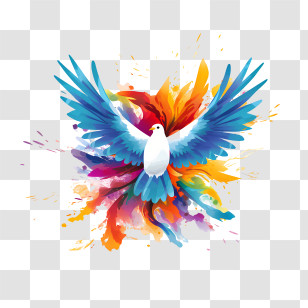World Day Of Peace
 - Vibrant Dove With Splash Of Colors Illustration Transparent PNG