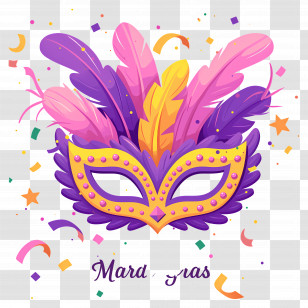 Mardi Gras Mask - Colorful Mardi Gras Mask Transparent PNG