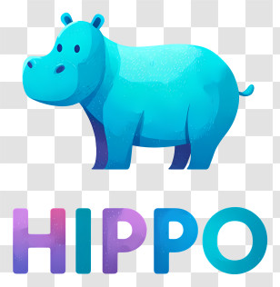 Hippo Logo - Blue Hippo Illustration Transparent PNG