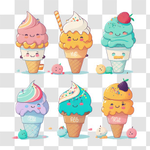Ice Cream Cone
 - Cute Cartoon Ice Cream Cones Transparent PNG