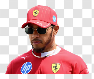 Lewis Hamilton - Person In Ferrari Racing Gear Transparent PNG
