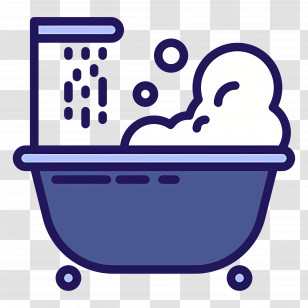 Bathtub - Bathtub With Bubbles And Shower Transparent PNG
