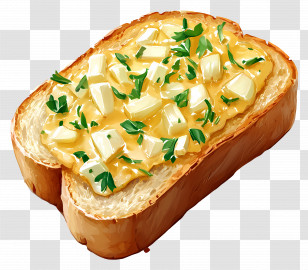 Garlic Bread - Cheese Toast With Parsley Transparent PNG
