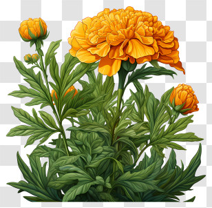 Marigold Flower - Bright Orange Marigold Flowers Transparent PNG