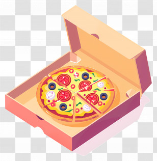 Pizza Box - Delicious Pizza In A Box Illustration Transparent PNG