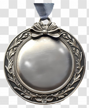 Silver Medal - Silver Medal With Ribbon Transparent PNG