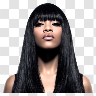 Woman Hairstyle - Glamorous Black-haired Beauty Portrait Transparent PNG