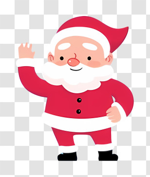 Santa Claus - Santa Claus Waving Cartoon Illustration Transparent PNG