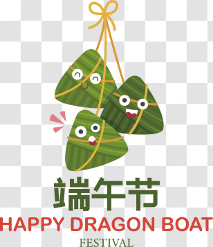 Dragon Boat Festival
 - Happy Dragon Boat Festival With Zongzi Transparent PNG
