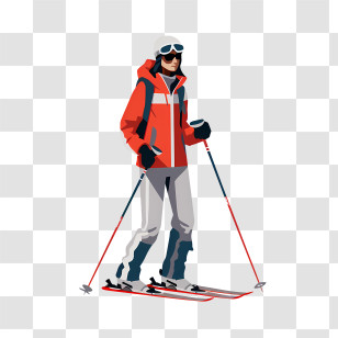 Ski Day - Person Skiing In Winter Sports Attire Transparent PNG