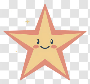 Star - Cute Smiling Cartoon Star Illustration Transparent PNG