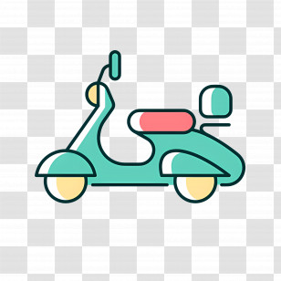 Vintage Motorcycle - Colorful Scooter Illustration In Flat Style Transparent PNG