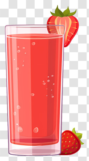 Strawberry Juice - Refreshing Strawberry Juice In Glass Transparent PNG