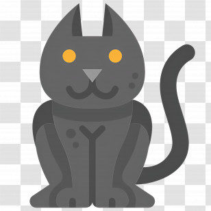 Halloween Cat - Black Cat Illustration For Halloween Transparent PNG