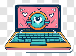 Computer Monitor - Colorful Cartoon Laptop Transparent PNG