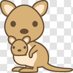 Animal - Cute Kangaroo With Baby Transparent PNG