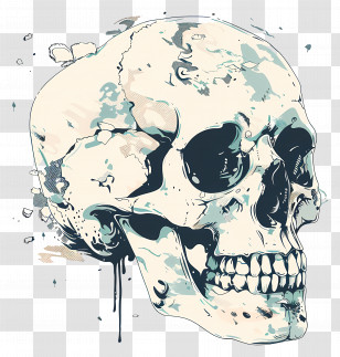 Vintage Skull - Artistic Human Skull Illustration Transparent PNG