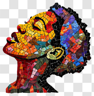 Black History Month - Colorful Mosaic Portrait Art Transparent PNG