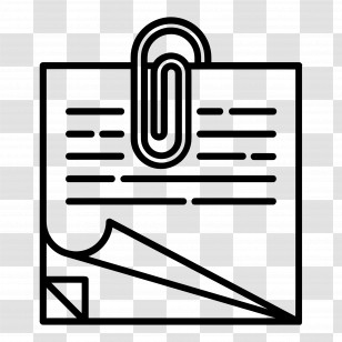 Sticky Notes - Paper Document With Paperclip Transparent PNG
