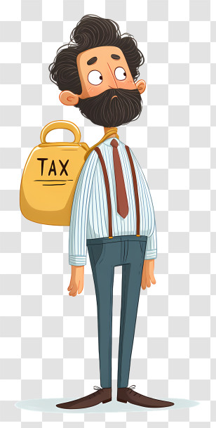Businessman With Tax Burden - Man Carrying Tax Burden Transparent PNG