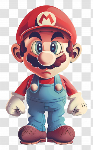 Mario - Cartoon Character In Red Cap And Blue Overalls Transparent PNG