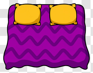 Bed Top View - Purple Bed With Yellow Pillows Transparent PNG