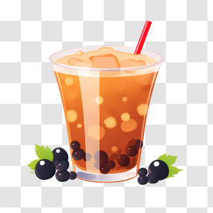 Bubble Milk Tea - Bubble Tea With Tapioca Pearls Transparent PNG