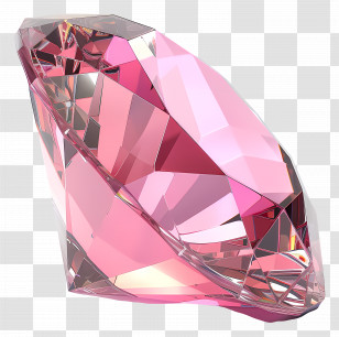 Pink Gemstone - Illustration Of A Pink Faceted Diamond Transparent PNG