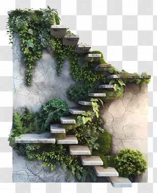 Lush - Vertical Garden With Floating Stairs Design Transparent PNG