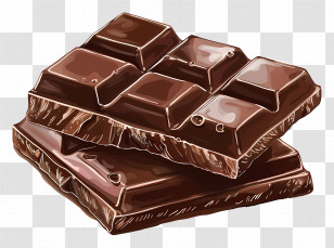 Chocolate Bar - Dark Chocolate Squares Illustration Transparent PNG