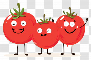 Cartoon Tomatoes - Cartoon Tomatoes With Cute Expressions Transparent PNG