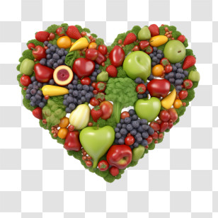 World Food Day - Heart-Shaped Fruit Art Composition Transparent PNG