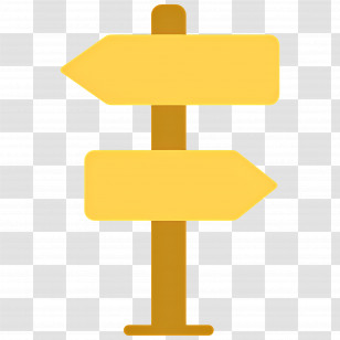 Wood Sign - Yellow Directional Signpost Transparent PNG