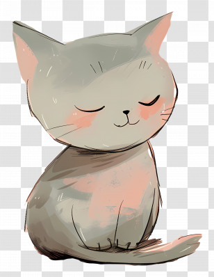 Cat - Cute Sleeping Cartoon Cat Transparent PNG