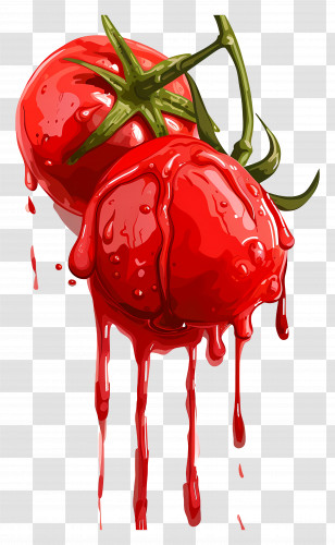 Dripping Tomato Sauce - Dripping Juicy Tomatoes Illustration Transparent PNG