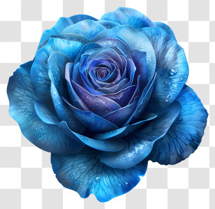 Blue Rose - Beautiful Blue Rose Illustration Transparent PNG
