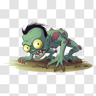 Zombie - Creepy Cartoon Zombie Illustration Transparent PNG