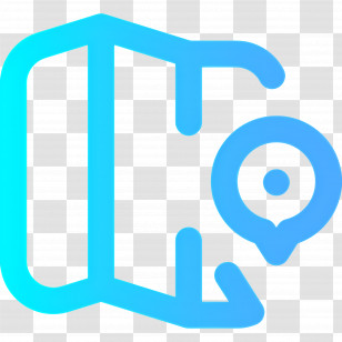 Location Logo - Blue Map With Location Pin Transparent PNG