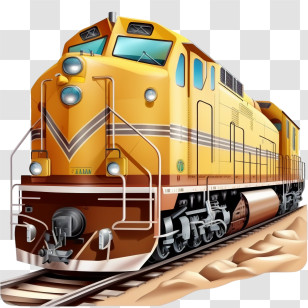 Cargo Train
 - Modern Yellow Train On The Tracks Transparent PNG
