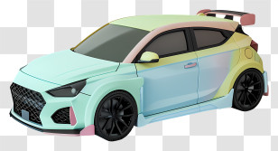 Cartoon - Colorful Modern Car Illustration Transparent PNG
