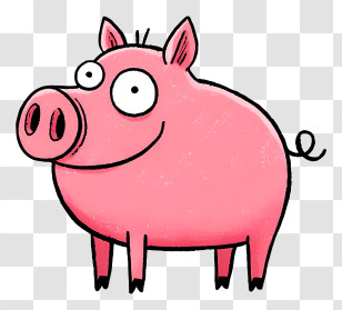Cartoon Pig - Cute Pink Pig Cartoon Transparent PNG