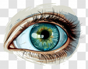 Eye - Detailed Realistic Green-Blue Eye Artwork Transparent PNG
