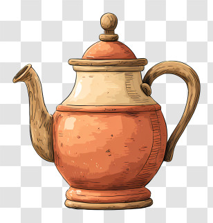 Rustic Teapot - Vintage Clay Teapot Transparent PNG