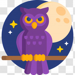 Halloween Owl - Nocturnal Owl Under The Moon Transparent PNG