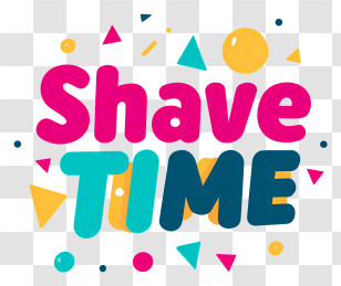 Shave Time - Shave Time Colorful Text Transparent PNG