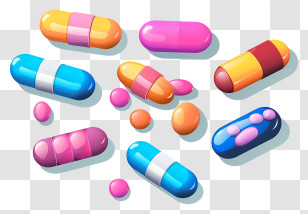 Medicinal Tablets - Bright Capsules And Tablets Illustration Transparent PNG