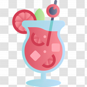 Halloween Cocktail - Refreshing Red Fruit Punch Cocktail In A Glass Transparent PNG