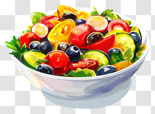 Veggie Salad - Colorful Fruit Salad In A Bowl Transparent PNG