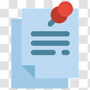 Sticky Notes - Blue Pinned Note With Red Pin Transparent PNG