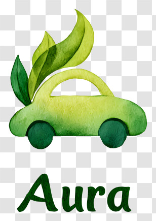 Aura Logo - Eco Car With Leaves 'Aura' Transparent PNG